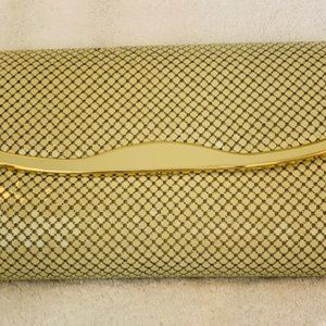 Y & S Metal Mesh Shoulder Convertible Cream Purse